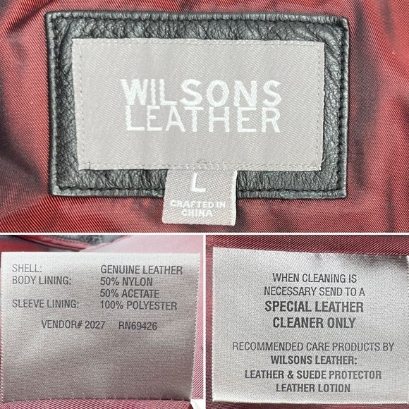 Wilson Leather Blazer Style Black Leather Jacket Women’s Size Large Button Front - Picture 4 of 12